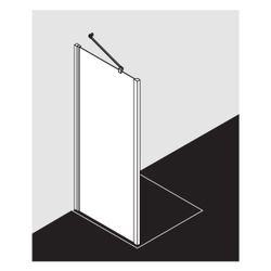 Kermi Seitenwand Liga TWD 2000x900x32mm ESG Klar 5mm Silber Mattglanz Anschlag lin... KERMI-LITWD090201AK 4051484410393 (Abb. 1)