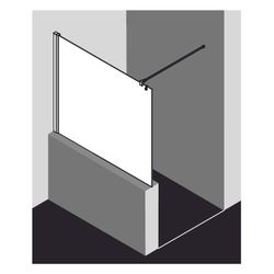 Kermi Walk-In Wall Liga TWF 1850x800x32mm ESG Klar 5mm Silber Mattglanz Anschlag l... KERMI-LITWF080181AK 4051484467786 (Abb. 1)