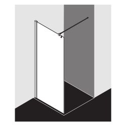 Kermi Walk-In Wall Liga TWF 1850x800x32mm ESG Klar 5mm Silber Mattglanz Anschlag l... KERMI-LITWF080181AK 4051484467786 (Abb. 1)