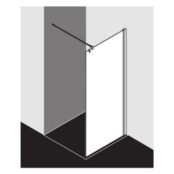 Kermi Walk-In Wall Liga TWF 1850x800x32mm ESG Klar 5mm Silber Mattglanz Anschlag l... KERMI-LITWF080181AK 4051484467786 (Abb. 1)
