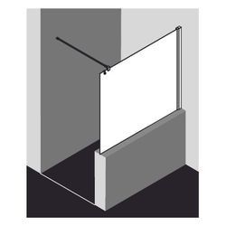 Kermi Walk-In Wall Liga TWF 1850x800x32mm ESG Klar 5mm Silber Mattglanz Anschlag l... KERMI-LITWF080181AK 4051484467786 (Abb. 1)