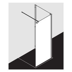 Kermi Walk-In Wall Liga TWF 1850x800x32mm ESG Klar 5mm Silber Mattglanz Anschlag l... KERMI-LITWF080181AK 4051484467786 (Abb. 1)
