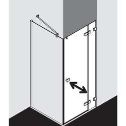 Kermi Seitenwand Mena TWP 2000x1000x33mm ESG Klar 8mm Schwarz Soft Anschlag links/... KERMI-METWP100203AK 4051484869184 (Abb. 1)