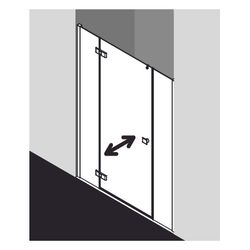 Kermi Duschkabine Mena Pendeltür 1F mit Festfeld 1HL 2000x1100x33mm ESG SR Opaco 6... KERMI-ME1HL11020VYK 4051484888772 (Abb. 1)