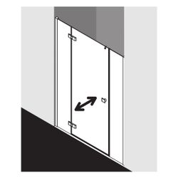 Kermi Duschkabine Mena Pendeltür 1F mit Festfeld 1HL 2000x1100x33mm ESG SR Opaco 6... KERMI-ME1HL11020VYK 4051484888772 (Abb. 1)