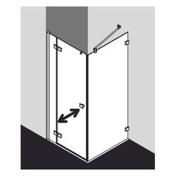 Kermi Pendeltür Mena 1F mit Festfeld 1NL 2000x800x33mm ESG SR Opaco 6mm Schwarz So... KERMI-ME1NL080203UK 4051484861782 (Abb. 1)