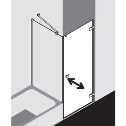 Kermi Seitenwand Mena TWP 2000x1000x33mm ESG Klar 8mm Schwarz Soft Anschlag links/... KERMI-METWP100203AK 4051484869184 (Abb. 1)