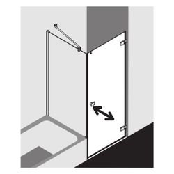 Kermi Seitenwand Mena TWP 2000x1000x33mm ESG Klar 8mm Schwarz Soft Anschlag links/... KERMI-METWP100203AK 4051484869184 (Abb. 1)