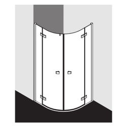 Kermi Duschkabine Mena Viertelkreis Pendel Festfeld P50 2000x900x33mm ESG Klar 6mm... KERMI-MEP50090203AK 4051484891307 (Abb. 1)
