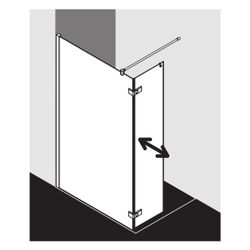 Kermi Walk-In Wall Mena beweglich Flügel T1L 2000x1100x33mm ESG Klar 6mm Schwarz S... KERMI-MET1L110203AK 4051484892182 (Abb. 1)