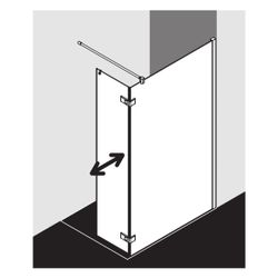 Kermi Walk-In Wall Mena beweglich Flügel T1R 2000x1000x33mm ESG Klar 6mm Schwarz S... KERMI-MET1R100203AK 4051484893028 (Abb. 1)