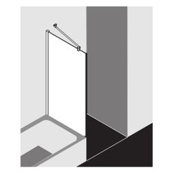Kermi Seitenwand Mena verkürzt neben Badewanne TVP 1750x800x33mm ESG Klar 8mm Silb... KERMI-METVP08017VPK 4051484867234 (Abb. 1)
