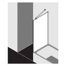 Kermi Seitenwand Mena verkürzt neben Badewanne TVP 1750x800x33mm ESG Klar 8mm Silb... KERMI-METVP08017VPK 4051484867234 (Abb. 1)