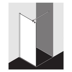 Kermi Walk-In Wall Mena TWF 2000x900x33mm ESG Klar 8mm Schwarz Soft Anschlag links... KERMI-METWF090203AK 4051484867500 (Abb. 1)