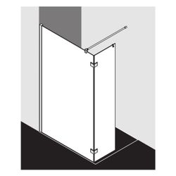 Kermi Walk-In Wall Mena Festfeld Winkel WBL 2000x1000x33mm ESG Klar 8mm Silber Hoc... KERMI-MEWBL10020VAK 4051484894162 (Abb. 1)