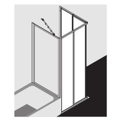 Kermi Duschkabine Nova 2000 Eckeinstieg 2T Gleittür Halbteil ED2 1850x900x30mm Ker... KERMI-N2ED20901811K 4046383213602 (Abb. 1)