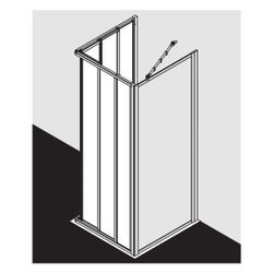 Kermi Duschkabine Nova 2000 Eckeinstieg 3T Gleittür Halbteil ED3 1850x800x30mm Ker... KERMI-N2ED30801811K 4046383214173 (Abb. 1)
