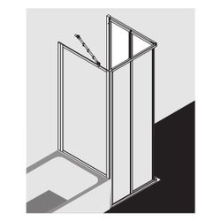 Kermi Duschkabine Nova 2000 Eckeinstieg 2T Falttür Halbteil EF2 1850x800x30mm Kero... KERMI-N2EF20801811K 4046383215088 (Abb. 1)