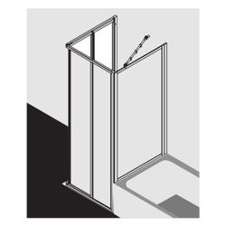 Kermi Duschkabine Nova 2000 Eckeinstieg 2T Falttür Halbteil EF2 1850x800x30mm Kero... KERMI-N2EF20801811K 4046383215088 (Abb. 1)