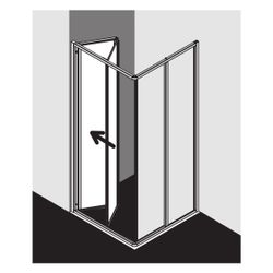Kermi Duschkabine Nova 2000 Eckeinstieg 2T Falttür Halbteil EF2 1850x800x30mm Kero... KERMI-N2EF20801811K 4046383215088 (Abb. 1)