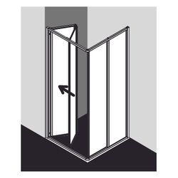 Kermi Duschkabine Nova 2000 Eckeinstieg 2T Falttür Halbteil EF2 1850x800x30mm Kero... KERMI-N2EF20801811K 4046383215088 (Abb. 1)