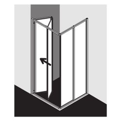 Kermi Duschkabine Nova 2000 Eckeinstieg 2T Falttür Halbteil EF2 1850x800x30mm Kero... KERMI-N2EF20801811K 4046383215088 (Abb. 1)