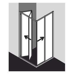 Kermi Duschkabine Nova 2000 Eckeinstieg 2T Falttür Halbteil EF2 1850x800x30mm Kero... KERMI-N2EF20801811K 4046383215088 (Abb. 1)