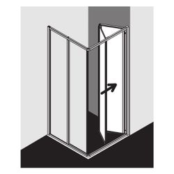 Kermi Duschkabine Nova 2000 Eckeinstieg 2T Falttür Halbteil EF2 1850x800x30mm Kero... KERMI-N2EF20801811K 4046383215088 (Abb. 1)
