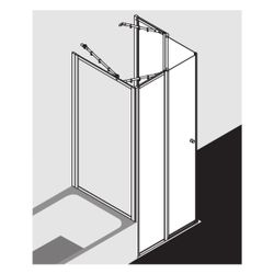 Kermi Duschkabine Nova 2000 Eckeinstieg 2T Pendel-Fal. Festfeld Halbteil ESR 1850x... KERMI-N2ESR0901811K 4046383217082 (Abb. 1)