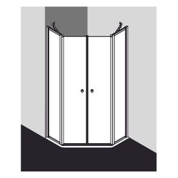 Kermi Duschkabine Nova 2000 Fünfeck Pendeltür Festfeld F43 1850x900x24mm Kerolan F... KERMI-N2F430901811K 4046383218287 (Abb. 1)