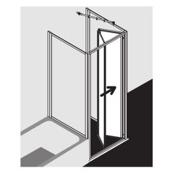 Kermi Duschkabine Nova 2000 Falttür FTD 1850x900x30mm Kerolan Fontana 3mm Silber M... KERMI-N2FTD0901811K 4046383220082 (Abb. 1)
