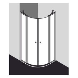 Kermi Duschkabine Nova 2000 Viertelkreis Pendel Festfeld P53 1850x900x24mm Kerolan... KERMI-N2P530901811K 4046383221461 (Abb. 1)