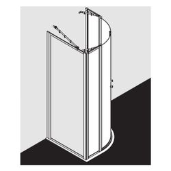 Kermi Duschkabine Nova 2000 Viertelkreis Pendel Festfeld P53 1850x900x24mm Kerolan... KERMI-N2P530901811K 4046383221461 (Abb. 1)