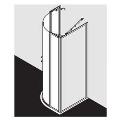 Kermi Duschkabine Nova 2000 Viertelkreis Pendel Festfeld P53 1850x900x24mm Kerolan... KERMI-N2P530901811K 4046383221461 (Abb. 1)