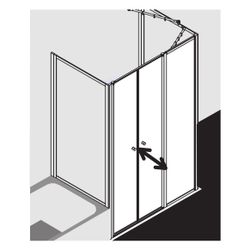 Kermi Duschkabine Nova 2000 Pendeltür mit Festfeld PFR 1850x1300x24mm Kerolan Font... KERMI-N2PFR1301811K 4046383223205 (Abb. 1)