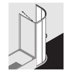 Kermi Duschkabine Nova 2000 Viertelkreis Gleittüren R53 1850x870-885x17mm Kerolan ... KERMI-N2R530901811K 4046383225254 (Abb. 1)