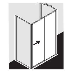 Kermi Duschkabine Nova 2000 Gleittür 2T Festfeld ST2 1850x1100x30mm Kerolan Fontan... KERMI-N2ST21101811K 4046383226572 (Abb. 1)