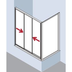 Kermi Duschkabine Nova 2000 Gleittür 3-teilig STD 1850x800x52mm Kerolan Fontana 3m... KERMI-N2STD0801811K 4046383228903 (Abb. 1)