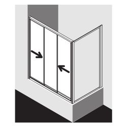 Kermi Duschkabine Nova 2000 Gleittür 3-teilig STD 1850x800x52mm Kerolan Fontana 3m... KERMI-N2STD0801811K 4046383228903 (Abb. 1)