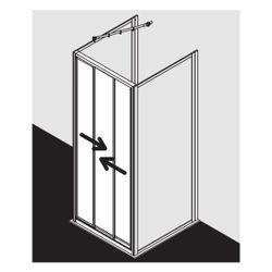 Kermi Duschkabine Nova 2000 Gleittür 3-teilig STD 1850x800x52mm Kerolan Fontana 3m... KERMI-N2STD0801811K 4046383228903 (Abb. 1)