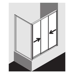 Kermi Duschkabine Nova 2000 Gleittür 3-teilig STD 1850x900x52mm Kerolan Fontana 3m... KERMI-N2STD0901811K 4046383000011 (Abb. 1)