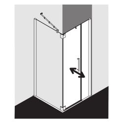 Kermi Duschkabine Pasa XP Pendeltür 1F mit Festfeld 1FR 2000x900x31mm ESG Klar 8mm... KERMI-PX1FR090201PK 4046383905835 (Abb. 1)