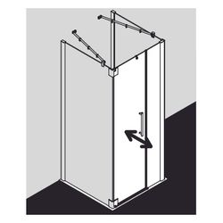 Kermi Duschkabine Pasa XP Pendeltür 1F mit Festfeld 1FR 2000x900x31mm ESG Klar 8mm... KERMI-PX1FR090201PK 4046383905835 (Abb. 1)