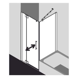 Kermi Duschkabine Pasa XP Pendeltür 1F mit Festfeld 1WL 2000x900x31mm ESG Klar 8mm... KERMI-PX1WL090201AK 4046383911690 (Abb. 1)