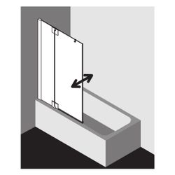 Kermi Badewannenaufsatz Pasa XP Pendelflügel mit Festfeld DTL 1500x800x31mm ESG Kl... KERMI-PXDTL080151PK 4046383915384 (Abb. 1)