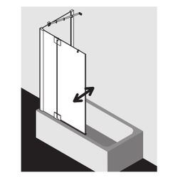 Kermi Badewannenaufsatz Pasa XP Pendelflügel mit Festfeld DTL 1500x800x31mm ESG Kl... KERMI-PXDTL080151PK 4046383915384 (Abb. 1)