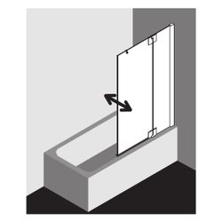 Kermi Badewannenaufsatz Pasa XP Pendelflügel mit Festfeld DTR 1500x800x31mm ESG Kl... KERMI-PXDTR080151PK 4046383915629 (Abb. 1)