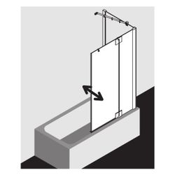 Kermi Badewannenaufsatz Pasa XP Pendelflügel mit Festfeld DTR 1500x800x31mm ESG Kl... KERMI-PXDTR080151PK 4046383915629 (Abb. 1)