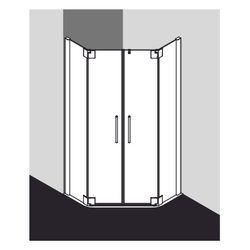 Kermi Duschkabine Pasa XP Fünfeck Pendeltür Festfeld F40 1850x900x31mm ESG Klar 8m... KERMI-PXF4009018VPK 4046383919610 (Abb. 1)