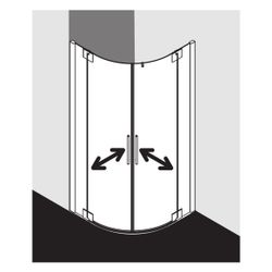 Kermi Duschkabine Pasa XP Viertelkreis Pendel Festfeld P55 1850x900x31mm ESG Klar ... KERMI-PXP55090181PK 4046383923068 (Abb. 1)